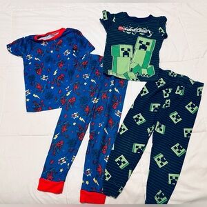 Minecraft and Spider-Man Kids Pajama Size 6